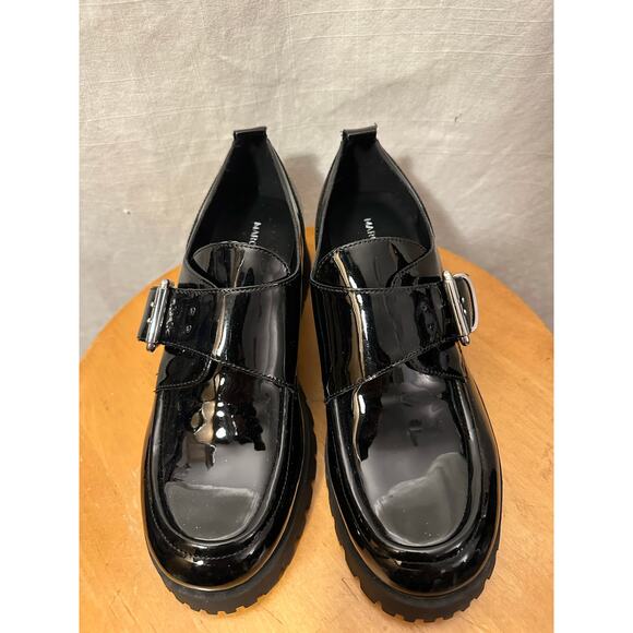 Marc Fisher Hazelton Chunky Loafer Buckle Black Patent Vegan Leather 9M NEW - Picture 3 of 10